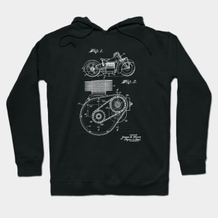 Motorcycle Shaft Drive Vintage Patent Drawing Hoodie